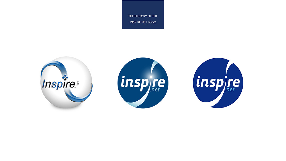 
                The history of the Inspire Net logo. This includes three iterations.
                
